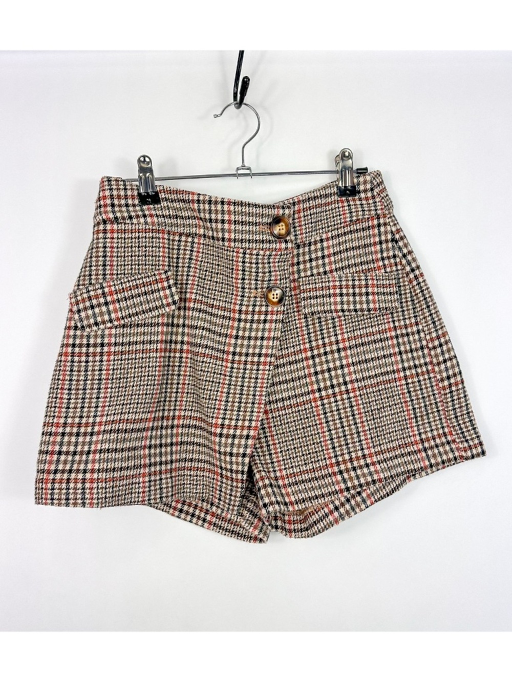 Nectar Clothing Brown Houndstooth Mini Skort